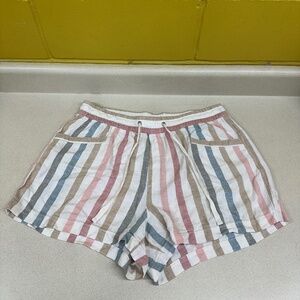 Women's Shorts Gap Multi Color Stripes Lightweight Size Large
